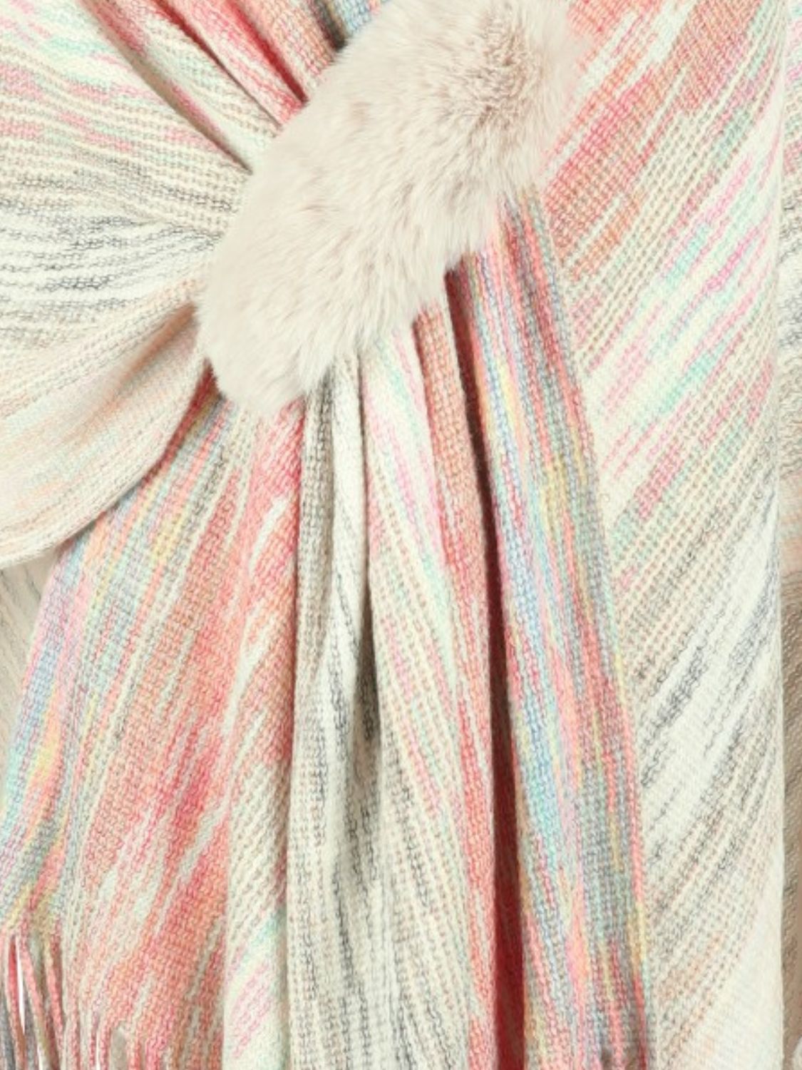 Heathered Fringe Hem Poncho