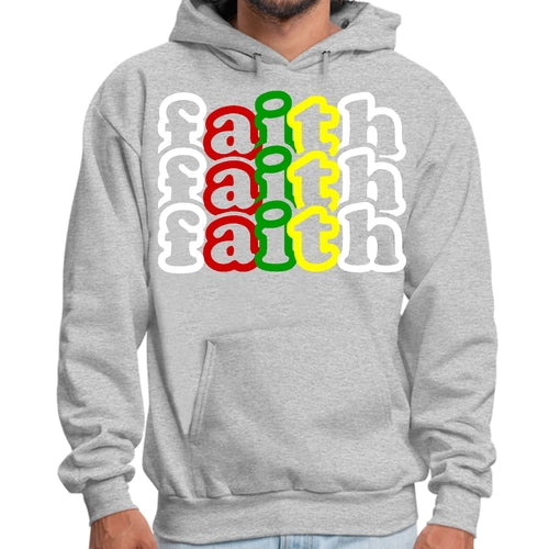 Mens Graphic Hoodie Faith Stack Multicolor Illustration