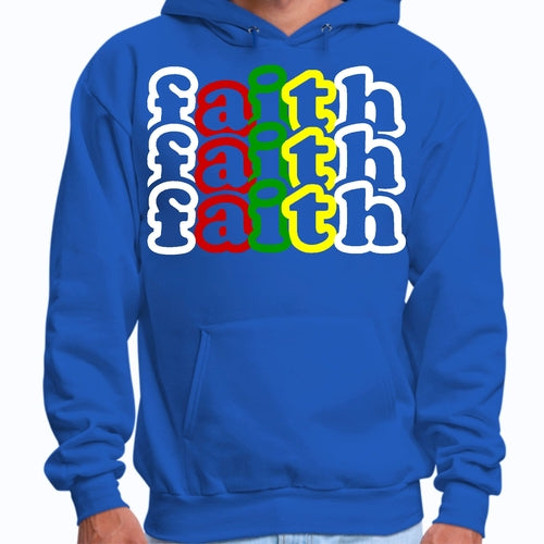 Mens Graphic Hoodie Faith Stack Multicolor Illustration