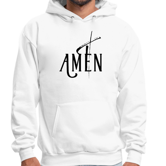 Mens Graphic Hoodie Amen Black Print