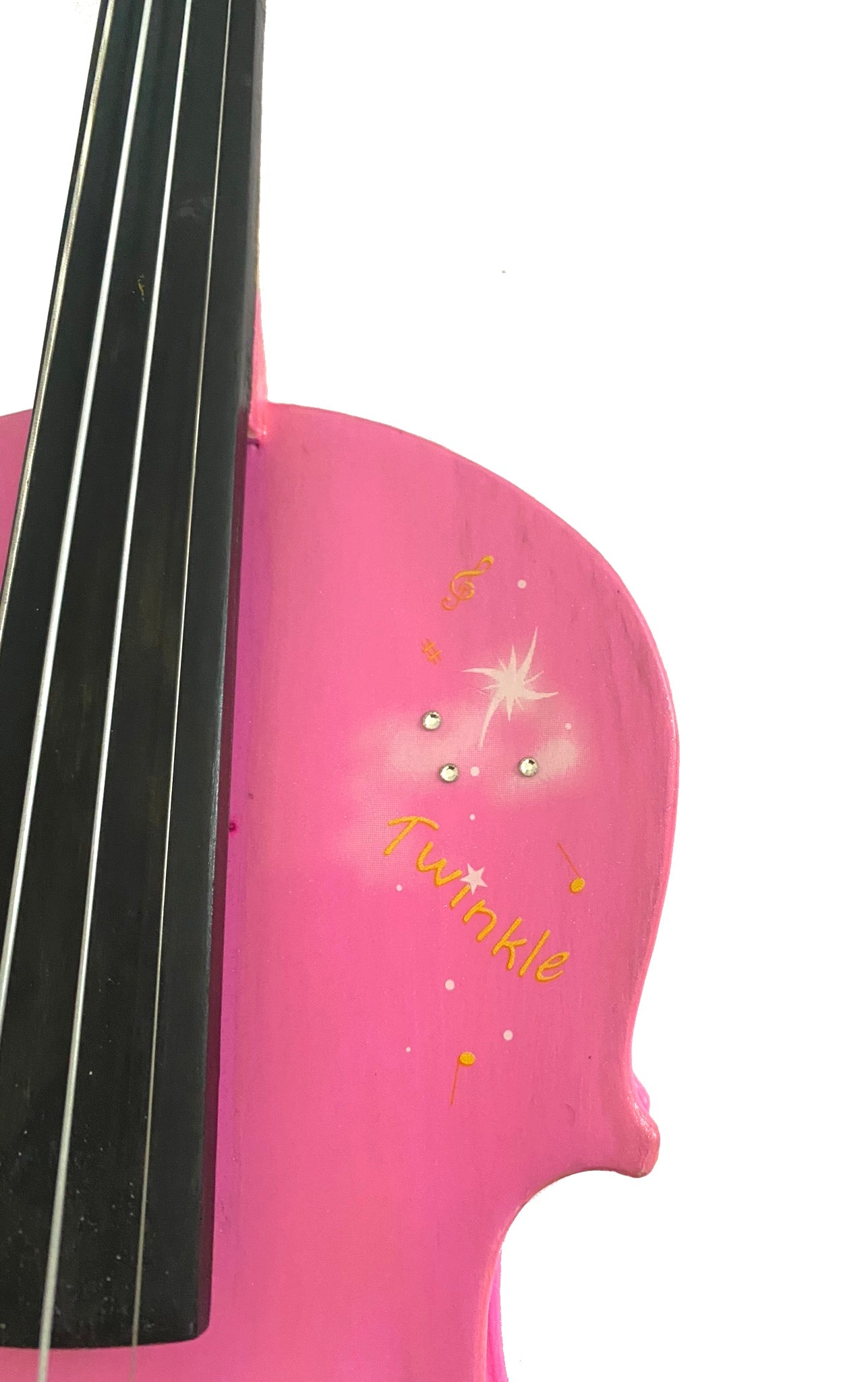 Pink Twinkle Star Violin Outfit w Brazilwood Bow Case, Crystal Fine