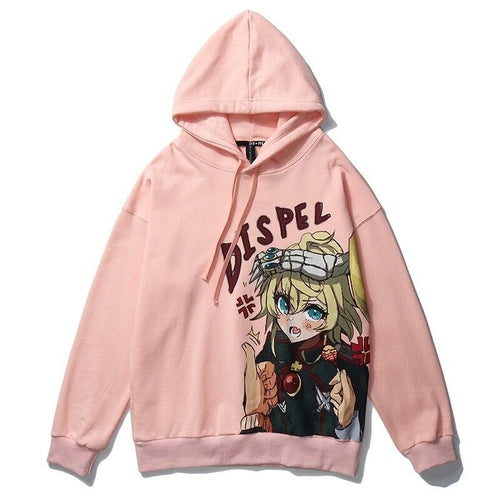 Harajuku Hoodies Men Japanese Ukiyo-e Anime Comics Girl Printed Hooded