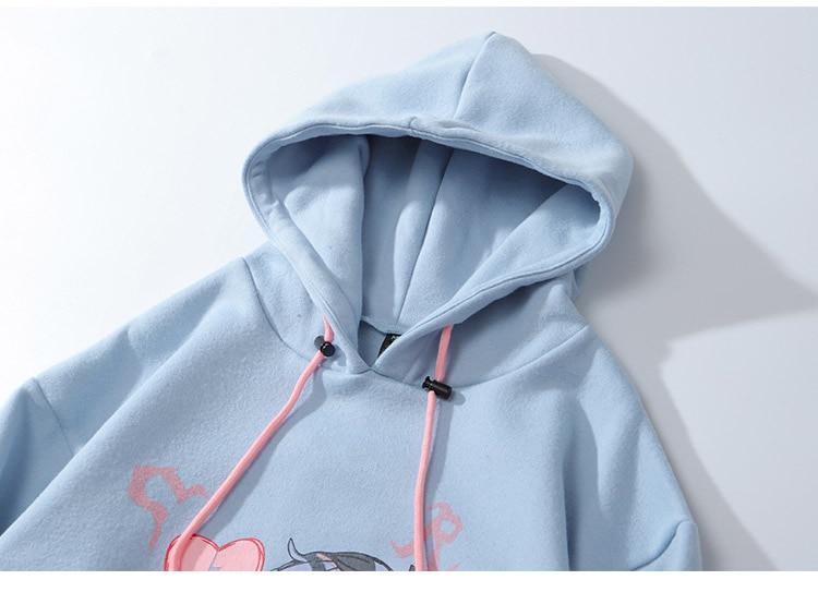 Anime Manga Sexy Girl Punk Letter Print Hoodies Men Casual Loose