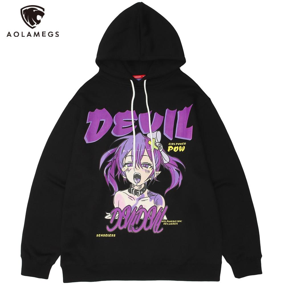 Hoodie Men Cartoon Gothic Girl Comics Anime Printed Sweatshirt