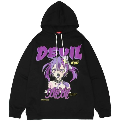 Hoodie Men Cartoon Gothic Girl Comics Anime Printed Sweatshirt